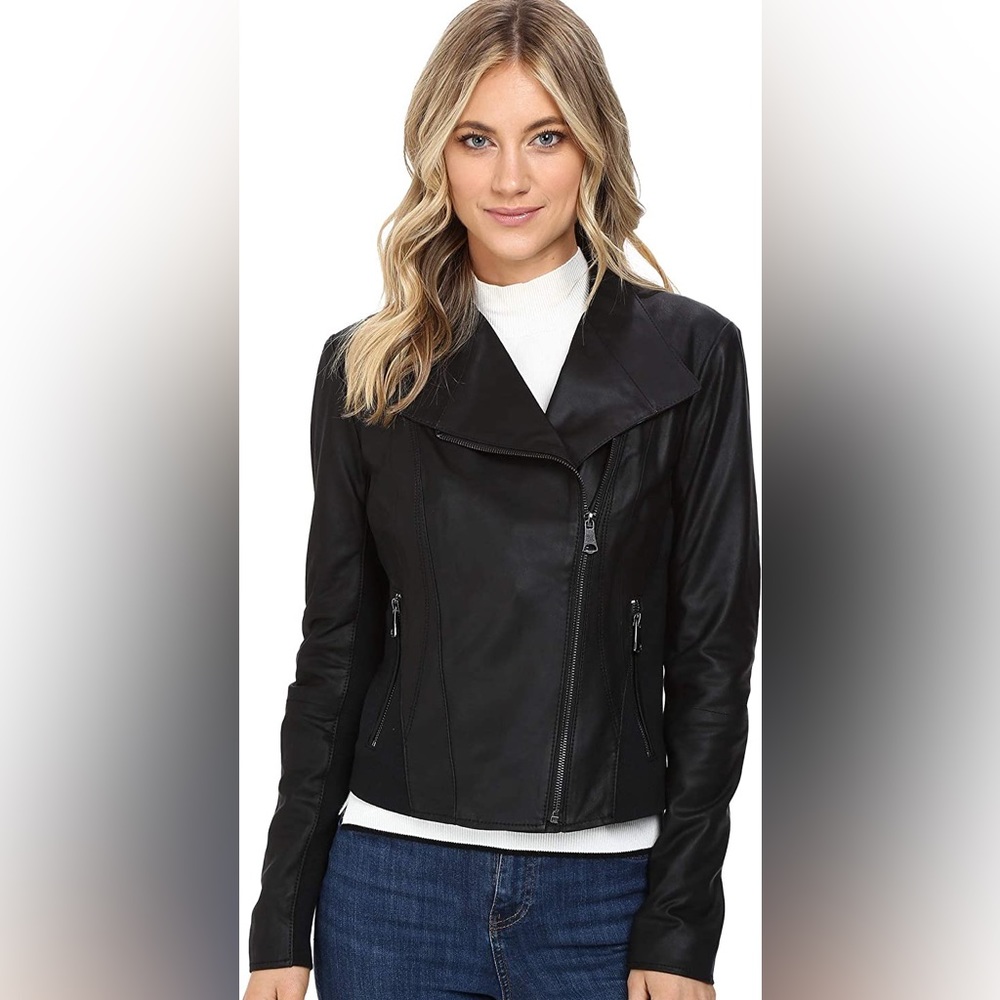 $395 Marc New York Andrew Marc - Leather “Moto” Jacket